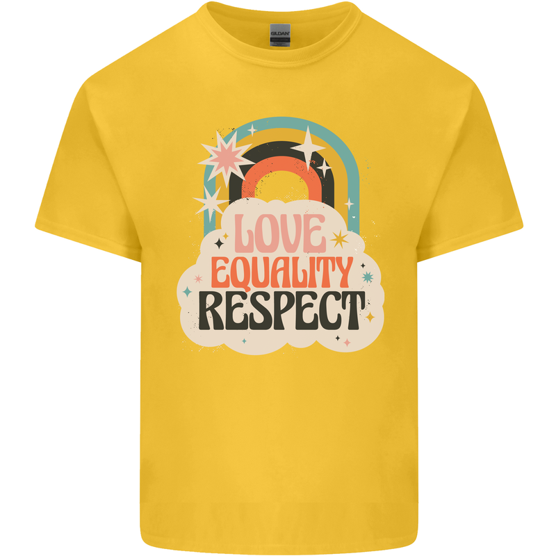 LGBT Love Equality Respect Gay Pride Day Kids T-Shirt Childrens Yellow