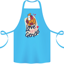 LGBT Love Has No Gender Gay Pride Day Cotton Apron 100% Organic Turquoise