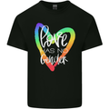 LGBT Love Has No Gender Gay Pride Day Mens Cotton T-Shirt Tee Top Black