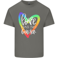 LGBT Love Has No Gender Gay Pride Day Mens Cotton T-Shirt Tee Top Charcoal