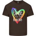 LGBT Love Has No Gender Gay Pride Day Mens Cotton T-Shirt Tee Top Dark Chocolate