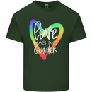 LGBT Love Has No Gender Gay Pride Day Mens Cotton T-Shirt Tee Top Forest Green