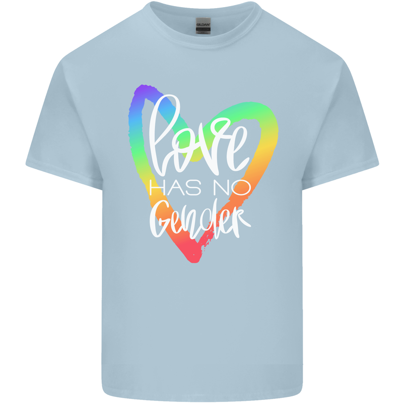LGBT Love Has No Gender Gay Pride Day Mens Cotton T-Shirt Tee Top Light Blue