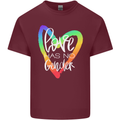 LGBT Love Has No Gender Gay Pride Day Mens Cotton T-Shirt Tee Top Maroon