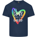 LGBT Love Has No Gender Gay Pride Day Mens Cotton T-Shirt Tee Top Navy Blue
