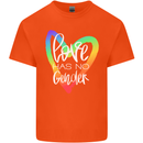 LGBT Love Has No Gender Gay Pride Day Mens Cotton T-Shirt Tee Top Orange