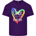 LGBT Love Has No Gender Gay Pride Day Mens Cotton T-Shirt Tee Top Purple