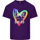 LGBT Love Has No Gender Gay Pride Day Mens Cotton T-Shirt Tee Top Purple