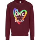 LGBT Love Has No Gender Gay Pride Day Mens Sweatshirt Jumper Maroon