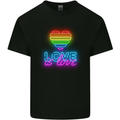 LGBT Love Is Love Gay Pride Day Awareness Mens Cotton T-Shirt Tee Top Black