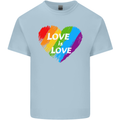 LGBT Love Is Love Gay Pride Day Awareness Mens Cotton T-Shirt Tee Top Light Blue