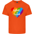LGBT Love Is Love Gay Pride Day Awareness Mens Cotton T-Shirt Tee Top Orange
