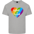 LGBT Love Is Love Gay Pride Day Awareness Mens Cotton T-Shirt Tee Top Sports Grey