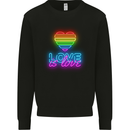 LGBT Love Is Love Gay Pride Day Awareness Mens Sweatshirt Jumper Black