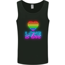 LGBT Love Is Love Gay Pride Day Awareness Mens Vest Tank Top Black