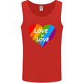 LGBT Love Is Love Gay Pride Day Awareness Mens Vest Tank Top Red