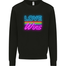 LGBT Love Wins Gay Pride Day Awareness Mens Sweatshirt Jumper Black