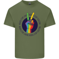 LGBT Never Stop Loving Fighting Gay Pride Mens Cotton T-Shirt Tee Top Military Green