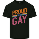 LGBT Pride Awareness Proud To Be Gay Mens Cotton T-Shirt Tee Top Black