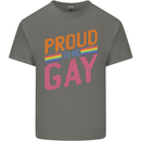LGBT Pride Awareness Proud To Be Gay Mens Cotton T-Shirt Tee Top Charcoal