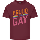 LGBT Pride Awareness Proud To Be Gay Mens Cotton T-Shirt Tee Top Maroon