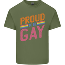 LGBT Pride Awareness Proud To Be Gay Mens Cotton T-Shirt Tee Top Military Green