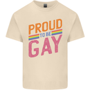 LGBT Pride Awareness Proud To Be Gay Mens Cotton T-Shirt Tee Top Natural