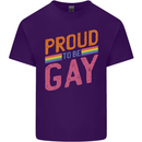 LGBT Pride Awareness Proud To Be Gay Mens Cotton T-Shirt Tee Top Purple