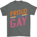 LGBT Pride Awareness Proud To Be Gay Mens T-Shirt 100% Cotton Charcoal