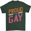 LGBT Pride Awareness Proud To Be Gay Mens T-Shirt 100% Cotton Forest Green