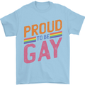 LGBT Pride Awareness Proud To Be Gay Mens T-Shirt 100% Cotton Light Blue
