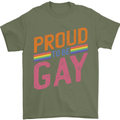 LGBT Pride Awareness Proud To Be Gay Mens T-Shirt 100% Cotton Military Green