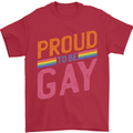 LGBT Pride Awareness Proud To Be Gay Mens T-Shirt 100% Cotton Red
