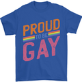 LGBT Pride Awareness Proud To Be Gay Mens T-Shirt 100% Cotton Royal Blue