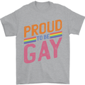 LGBT Pride Awareness Proud To Be Gay Mens T-Shirt 100% Cotton Sports Grey