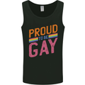 LGBT Pride Awareness Proud To Be Gay Mens Vest Tank Top Black
