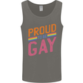 LGBT Pride Awareness Proud To Be Gay Mens Vest Tank Top Charcoal