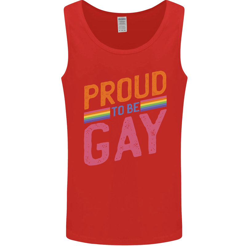 LGBT Pride Awareness Proud To Be Gay Mens Vest Tank Top Red