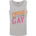 LGBT Pride Awareness Proud To Be Gay Mens Vest Tank Top Sports Grey
