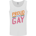 LGBT Pride Awareness Proud To Be Gay Mens Vest Tank Top White
