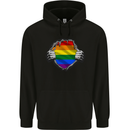 LGBT Rainbow Colours Pride Awareness Day Childrens Kids Hoodie Black