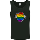 LGBT Rainbow Colours Pride Awareness Day Mens Vest Tank Top Black