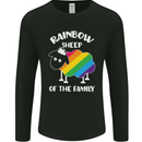 LGBT Rainbow Sheep Funny Gay Pride Day Mens Long Sleeve T-Shirt Black