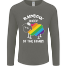 LGBT Rainbow Sheep Funny Gay Pride Day Mens Long Sleeve T-Shirt Charcoal