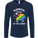 LGBT Rainbow Sheep Funny Gay Pride Day Mens Long Sleeve T-Shirt Navy Blue