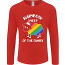 LGBT Rainbow Sheep Funny Gay Pride Day Mens Long Sleeve T-Shirt Red
