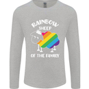 LGBT Rainbow Sheep Funny Gay Pride Day Mens Long Sleeve T-Shirt Sports Grey