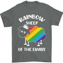 LGBT Rainbow Sheep Funny Gay Pride Day Mens T-Shirt Cotton Gildan Charcoal