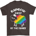 LGBT Rainbow Sheep Funny Gay Pride Day Mens T-Shirt Cotton Gildan Dark Chocolate