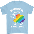 LGBT Rainbow Sheep Funny Gay Pride Day Mens T-Shirt Cotton Gildan Light Blue